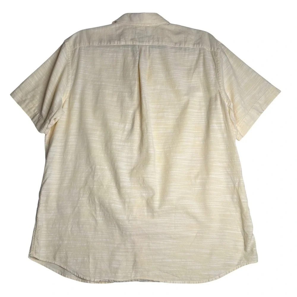 Banana Republic Lautoka Slub Short Sleeve Button Down Yellow Mens XL